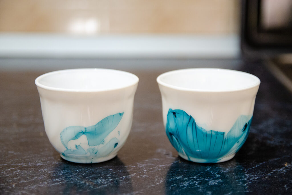 Nail polish marbled mugs