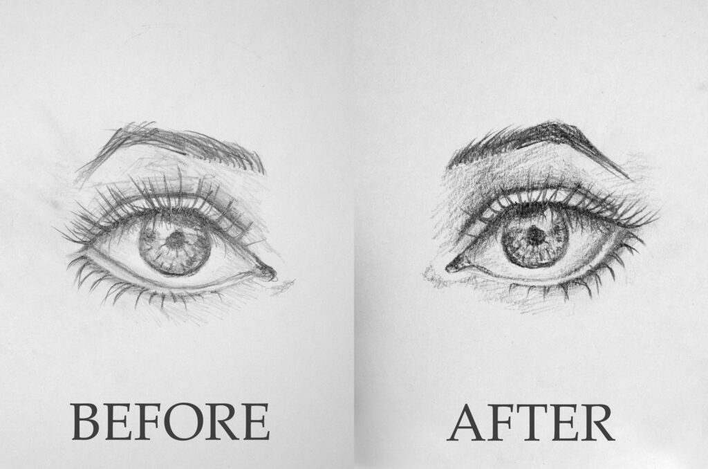 Drawing - before and after