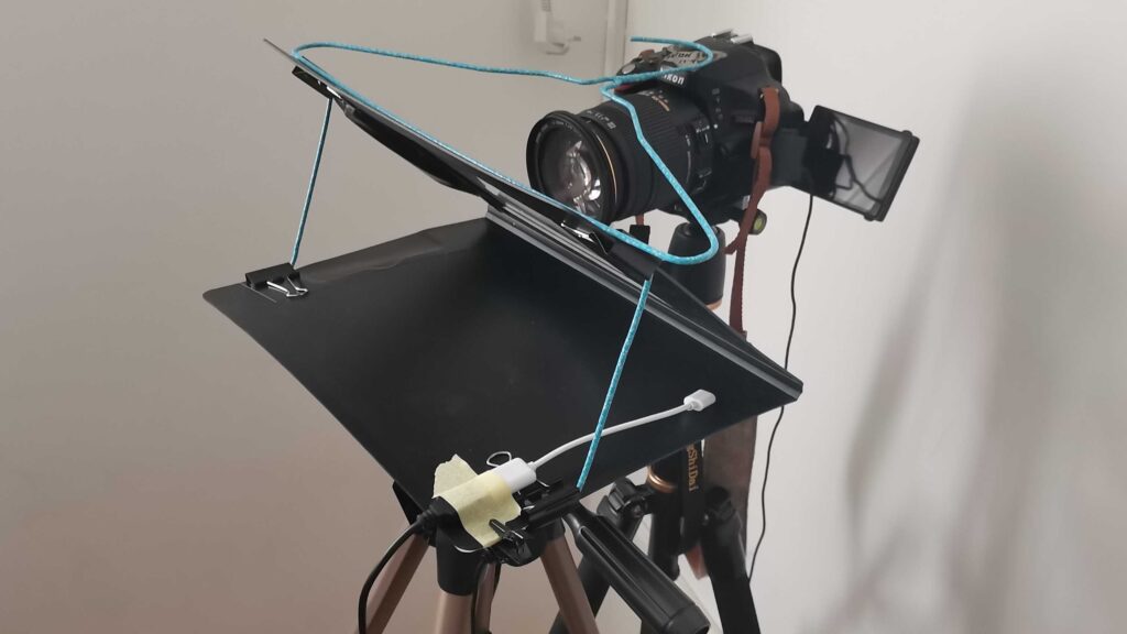 Teleprompter setup